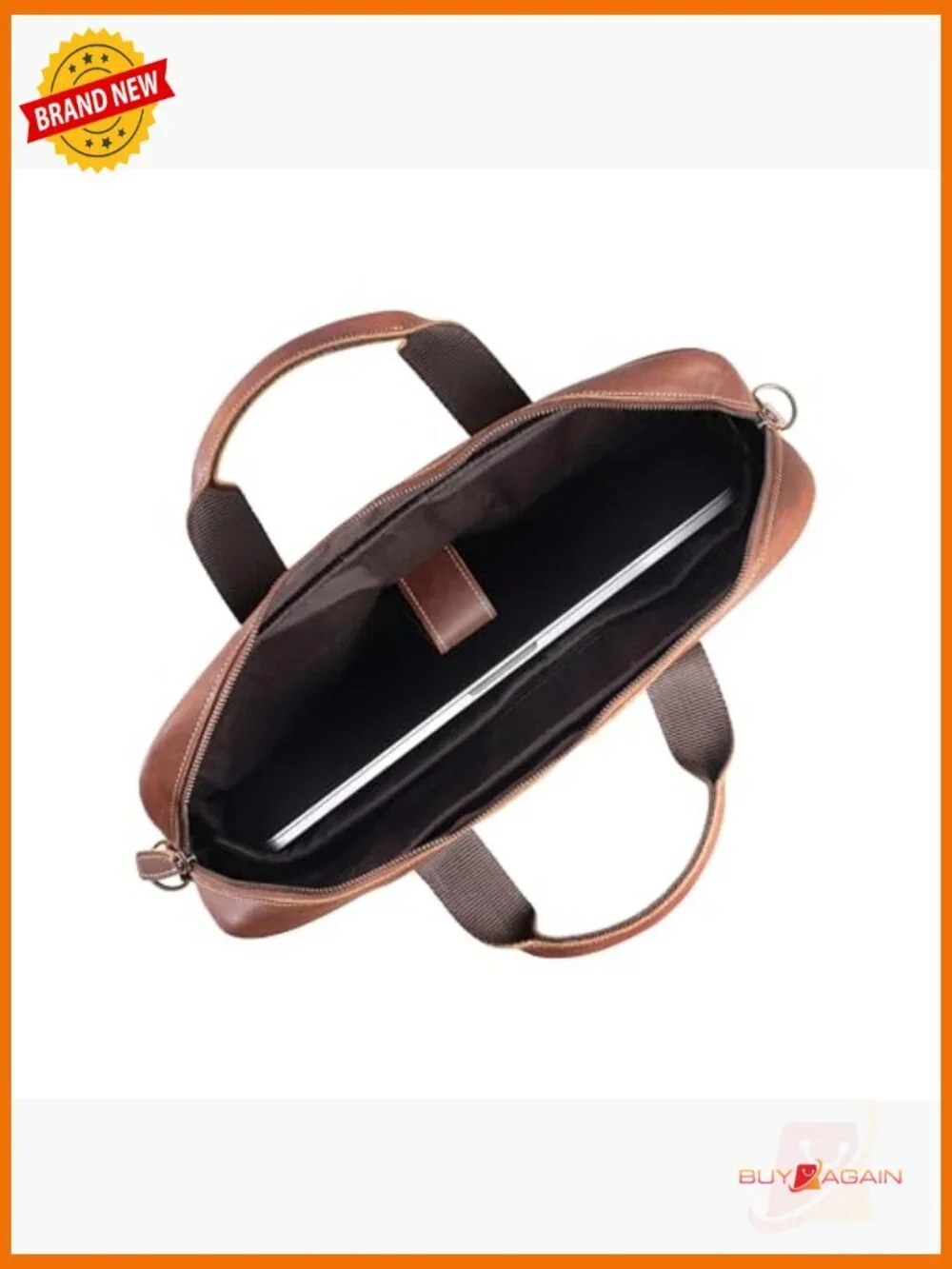 16 inch Leather Laptop Messenger Bag for Men Office Satchel